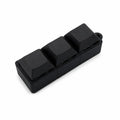 Black 3-key mechanical fidget keychain with clicky blue switches