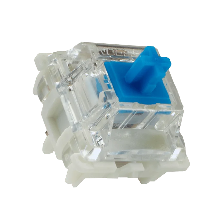 Gateron Blue clicky mechanical keyboard switch close-up