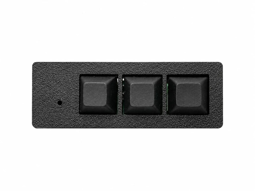 PicoPad 3x1 flat macro keyboard top view with 3 black keys