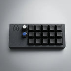 PicoPad 5x3 top view on grey background showing 15 keys and two knobs