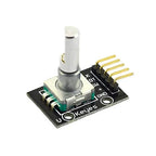 KY-040 style rotary encoder module with header pins at an angle