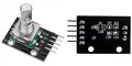 Rotary encoder module with 6mm shaft and push switch, front and back