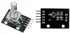 Rotary encoder module with 6mm shaft and push switch, front and back