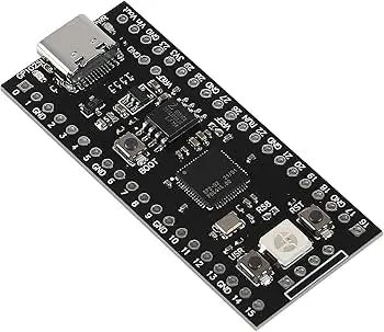 RP2040 board close-up of the USB-C port and BOOT button