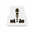 Universal 3 pin conversion plug, 6A to 16A, white, front view of socket