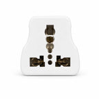 Universal 3 pin conversion plug, 6A to 16A, white, front view of socket