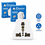 Pack of 2 universal 6A to 16A conversion plugs with retail boxes